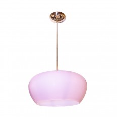 Polished brass pendant fixture with glass shade